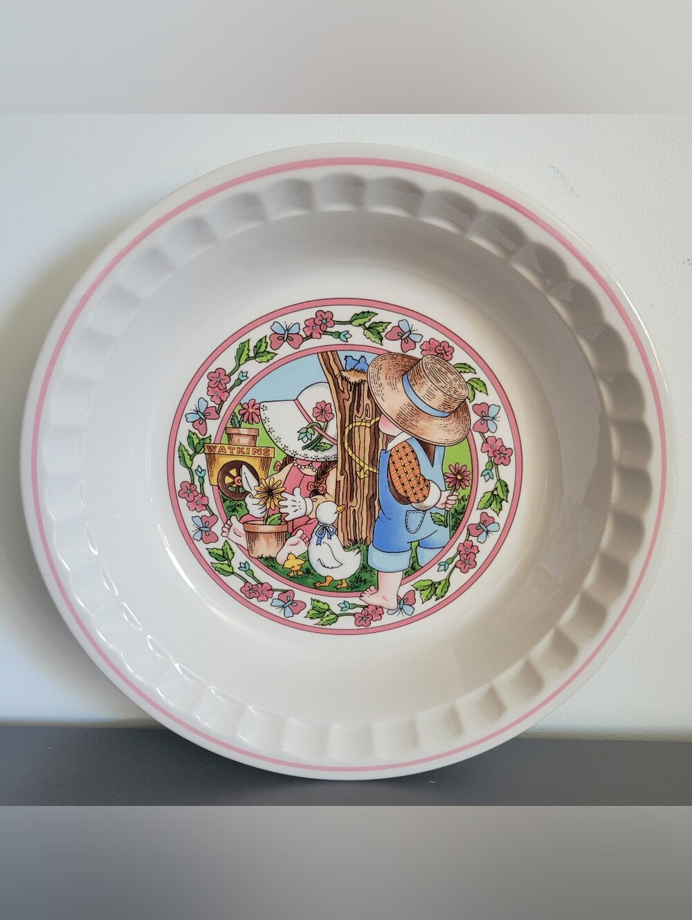Watkins Country Kids Collector's Recipe 1989 Pie Plate